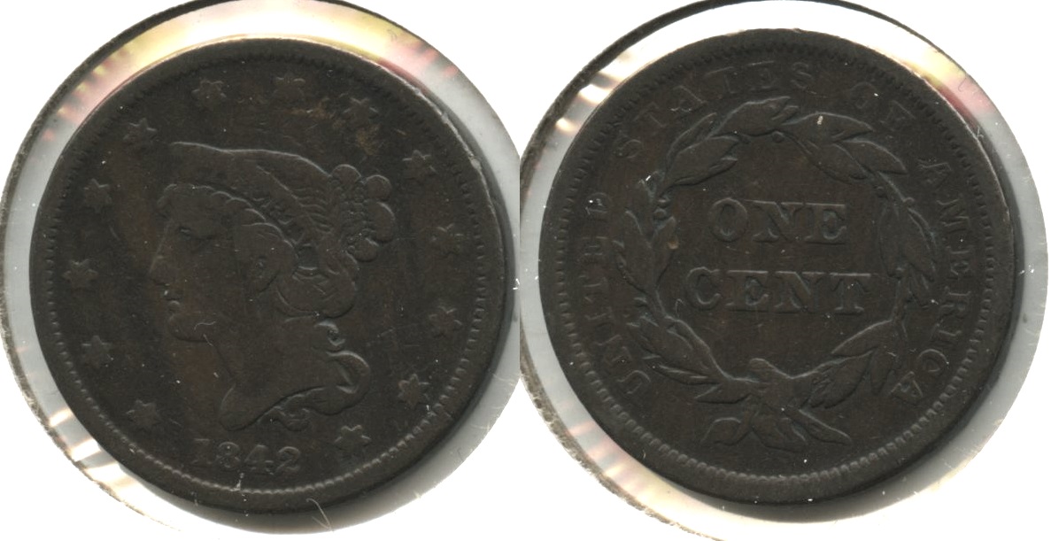 1842 Coronet Large Cent VG-8 #k