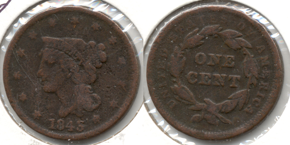 1843 Coronet Large Cent VG-8 Porous