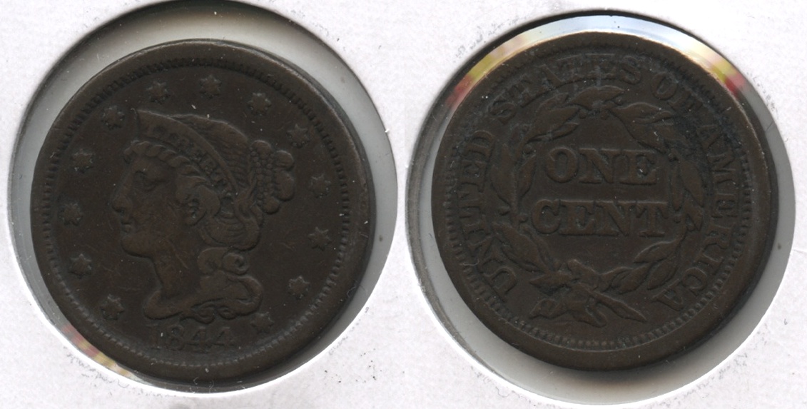 1844 Coronet Large Cent Fine-12 #c
