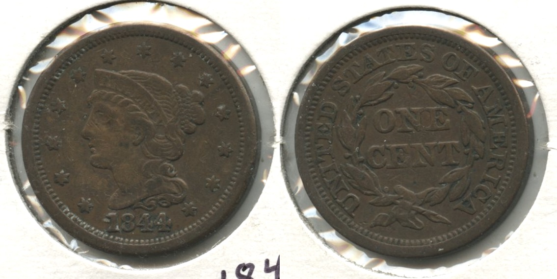 1844 Coronet Large Cent Fine-12 #e