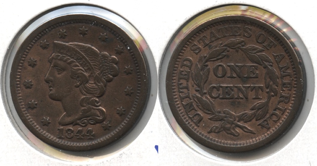 1844 Coronet Large Cent VF-20 Cleaned