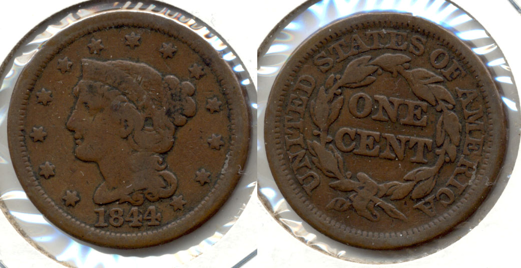 1844 Coronet Large Cent VG-8 a
