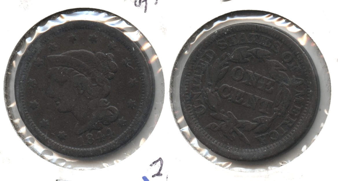 1844 Coronet Large Cent VG-8 #g