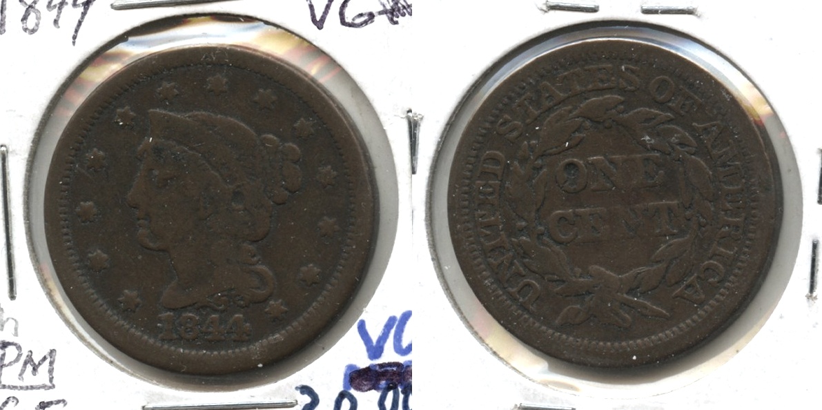 1844 Coronet Large Cent VG-8 #h