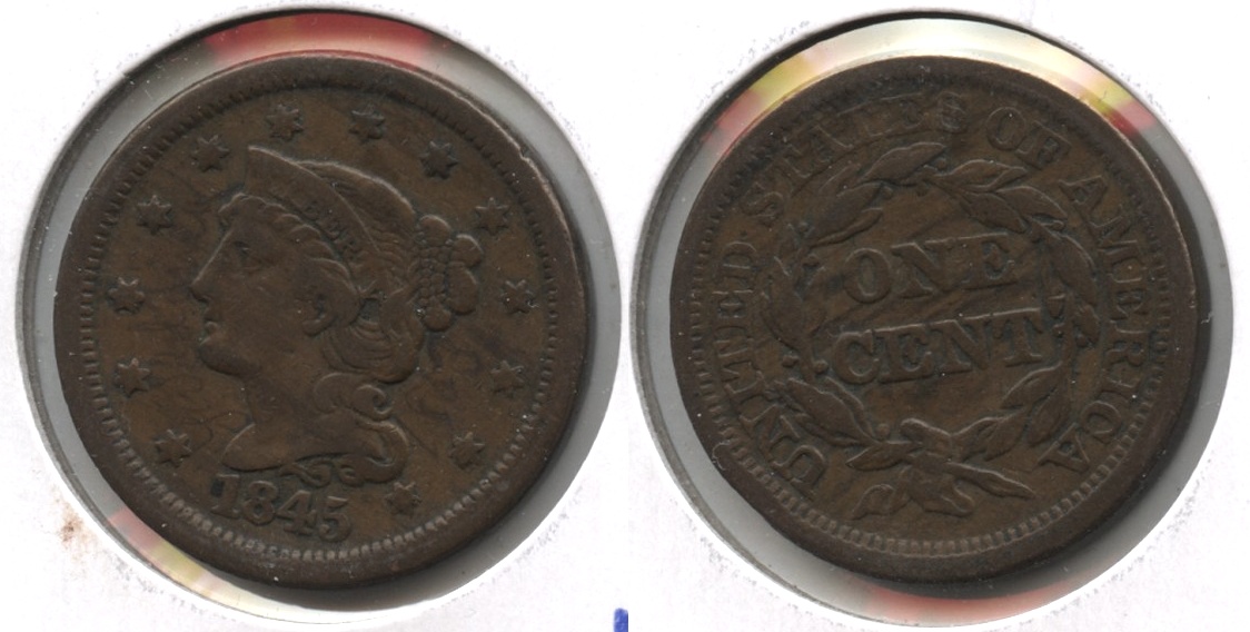 1845 Coronet Large Cent Fine-12 #j