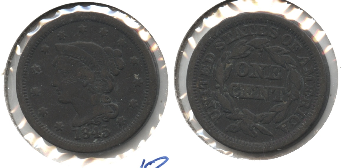 1845 Coronet Large Cent Fine-12 #n