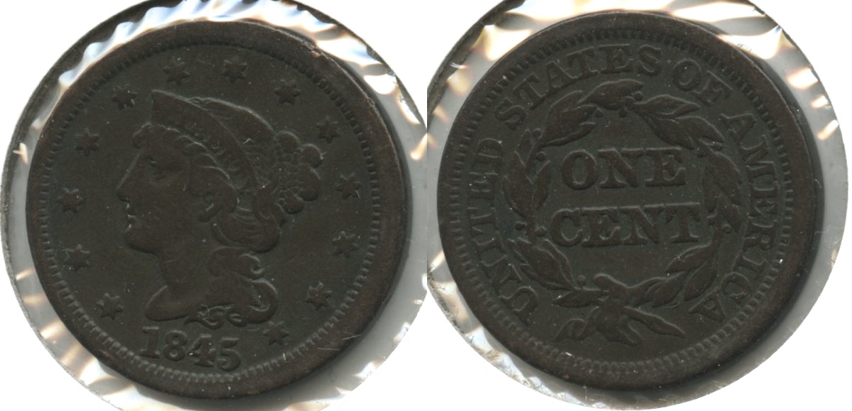 1845 Coronet Large Cent Fine-12 #u