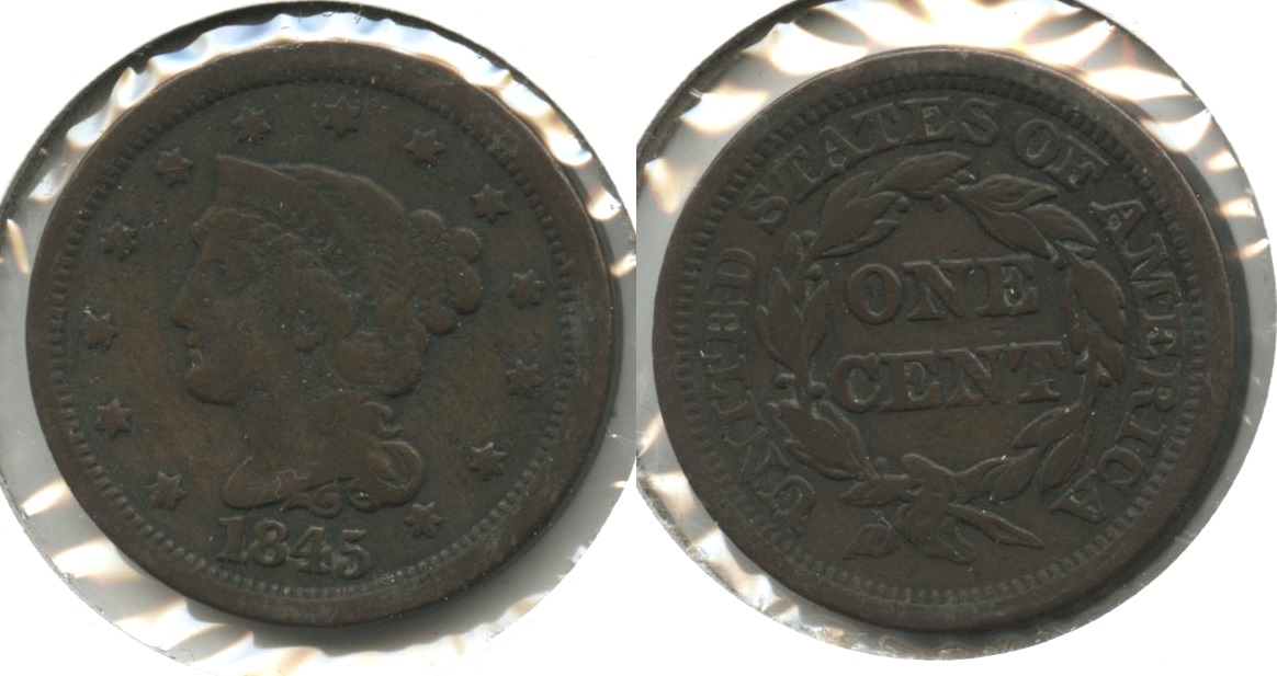 1845 Coronet Large Cent Fine-12 #v