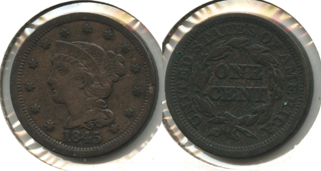 1845 Coronet Large Cent Fine-12 #x