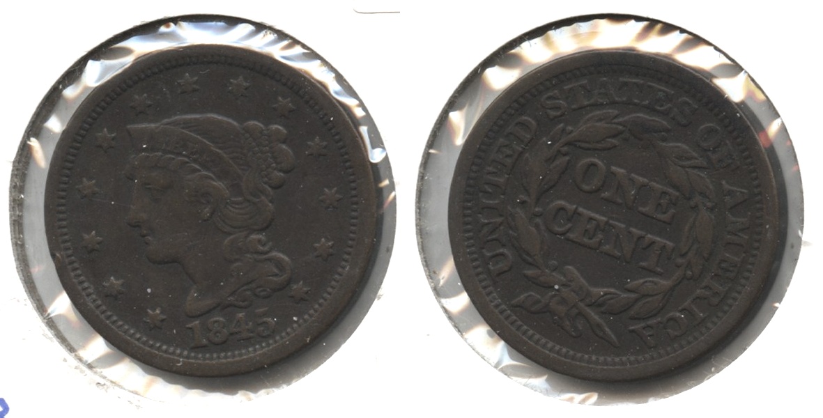 1845 Coronet Large Cent VF-20