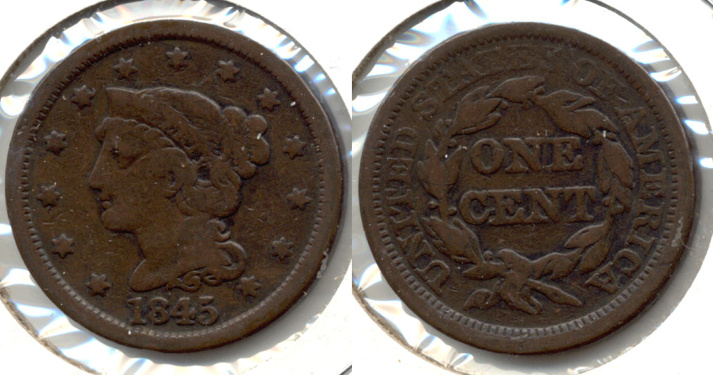 1845 Coronet Large Cent VG-8