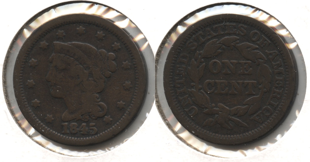 1845 Coronet Large Cent VG-8 #f