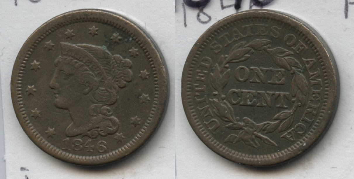 1846 Coronet Large Cent F-12 #j