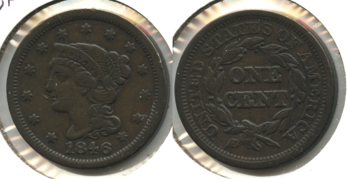 1846 Coronet Large Cent F-12 #l