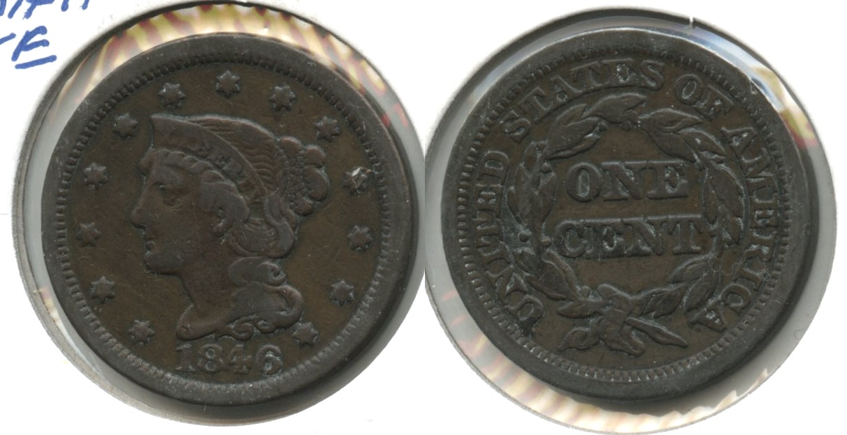 1846 Coronet Large Cent F-12 #m