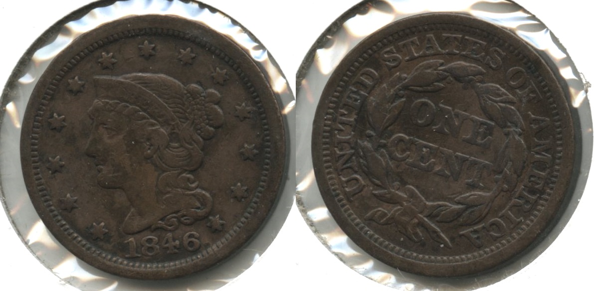 1846 Coronet Large Cent F-15