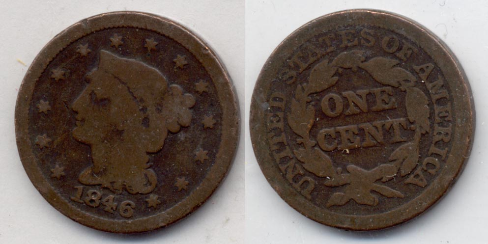1846 Coronet Large Cent Good-4