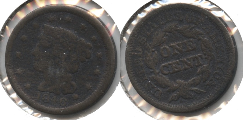1846 Coronet Large Cent Good-4 #a Porous