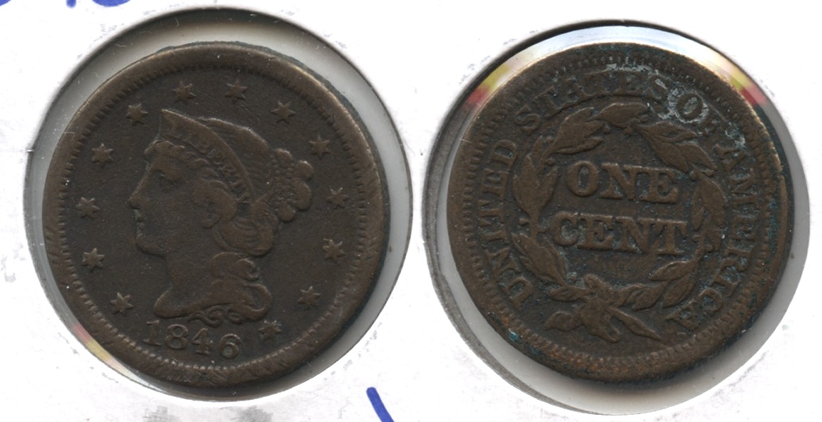 1846 Coronet Large Cent VF-20 Lightly Porous