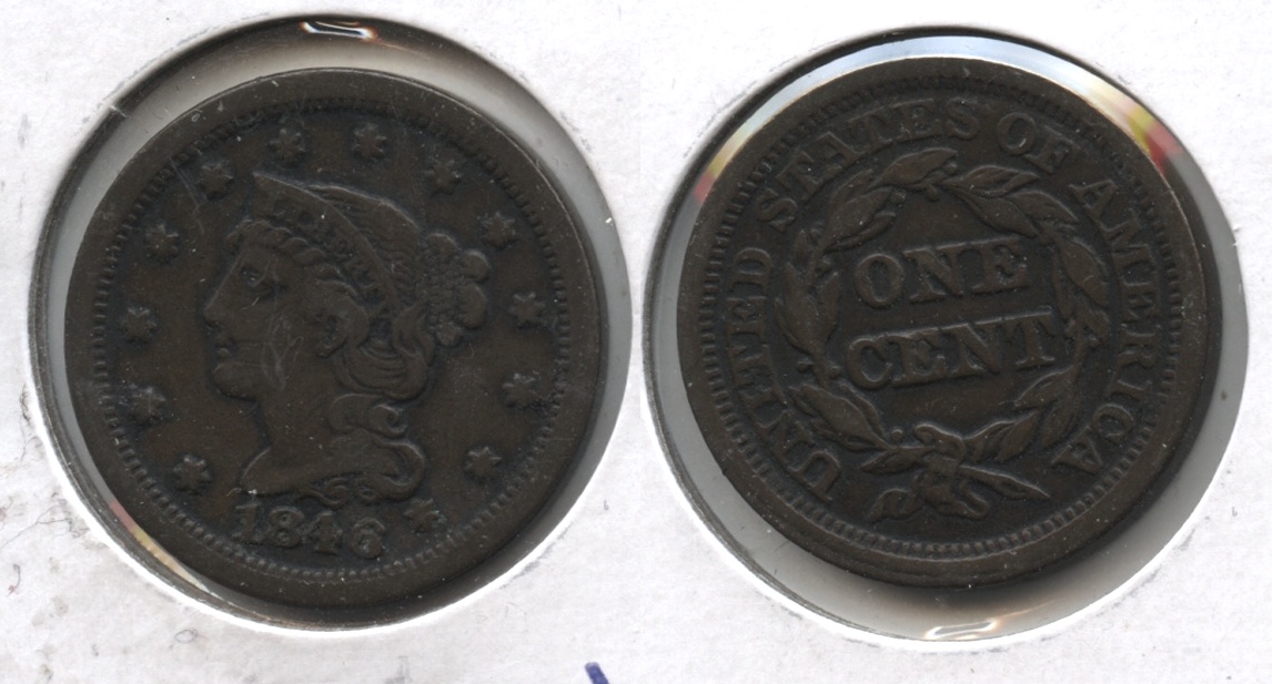1846 Coronet Large Cent VF-20 #d