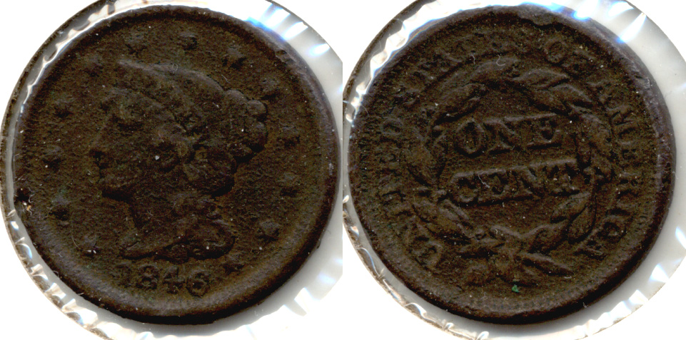 1846 Coronet Large Cent VG-8