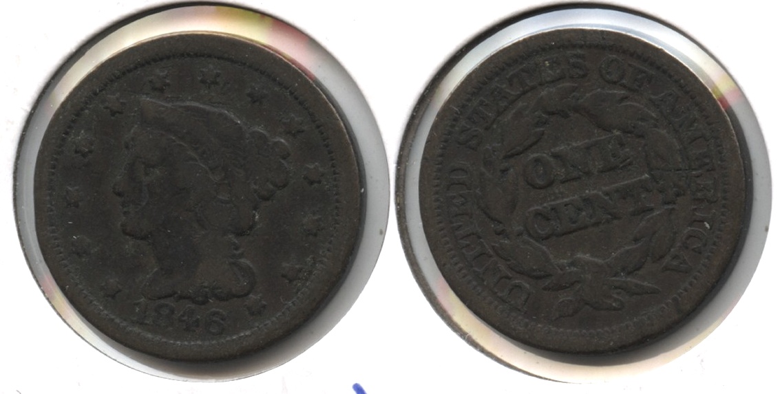 1846 Coronet Large Cent VG-8 #e
