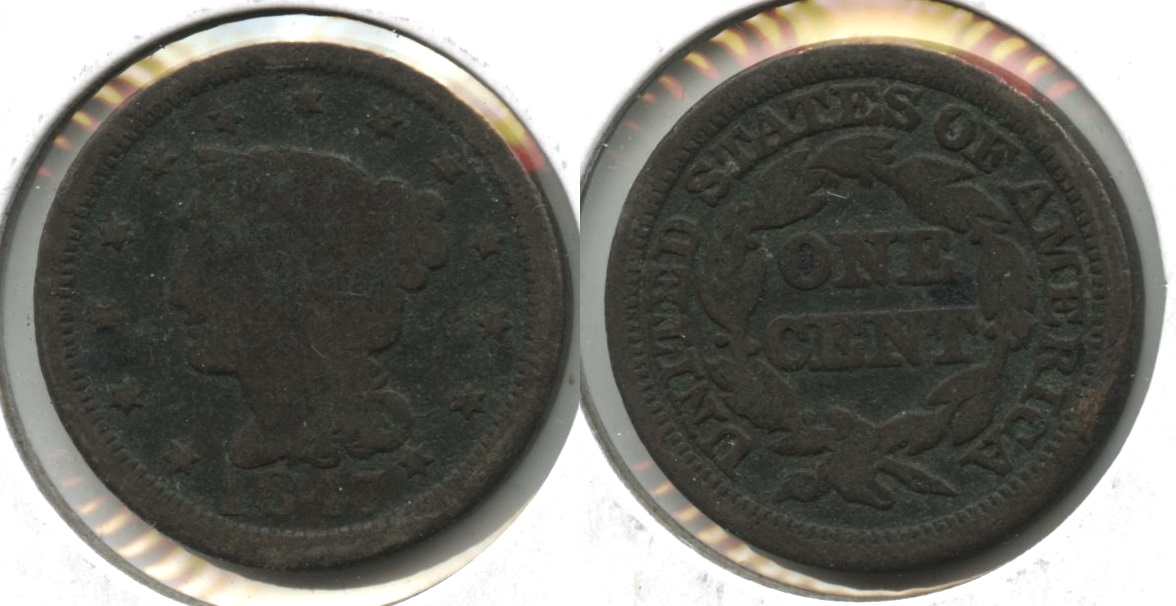 1847 Coronet Large Cent AG-3 #a
