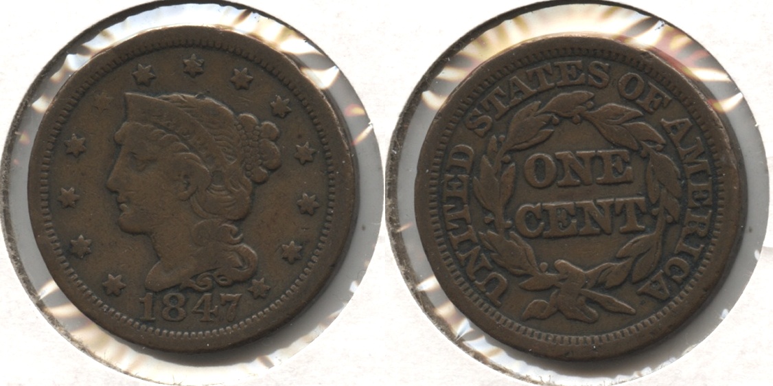 1847 Coronet Large Cent Fine-12 #t
