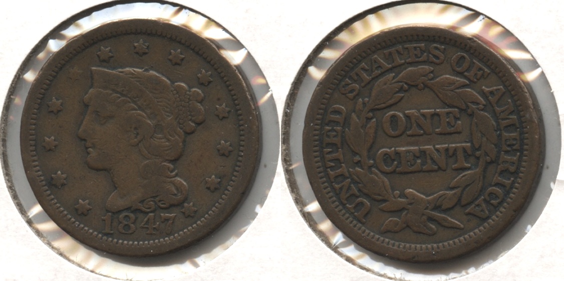 1847 Coronet Large Cent Fine-12 #t