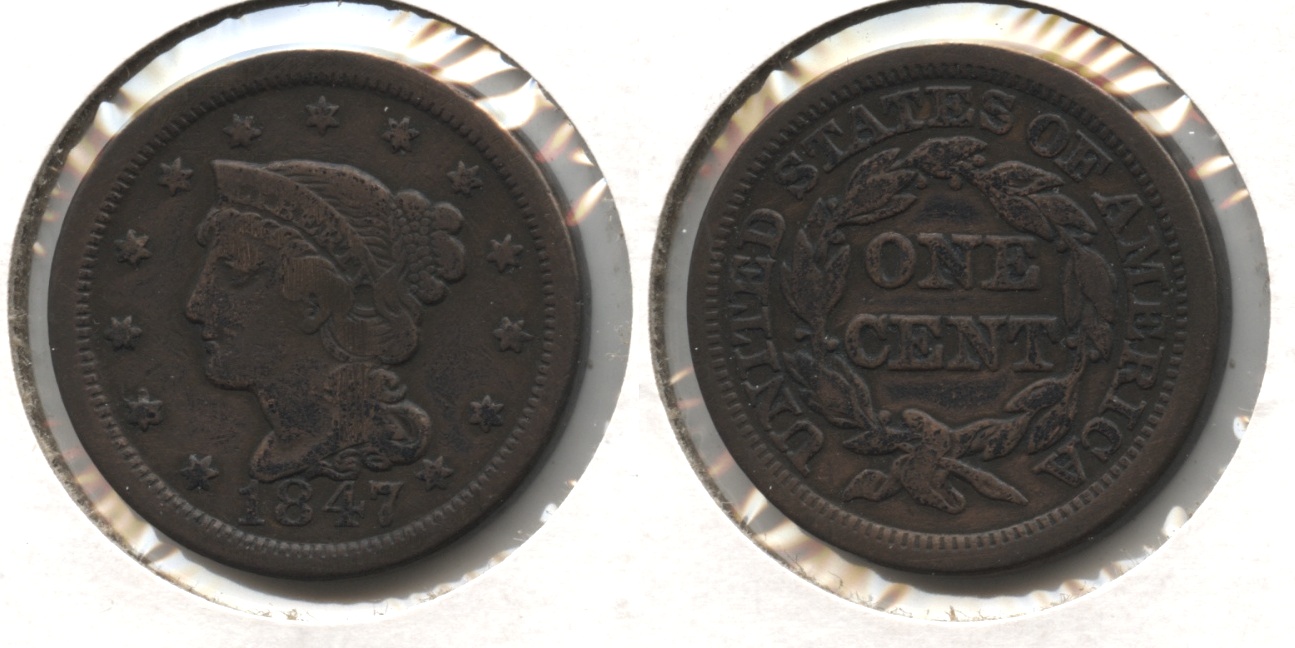 1847 Coronet Large Cent Fine-12 #u
