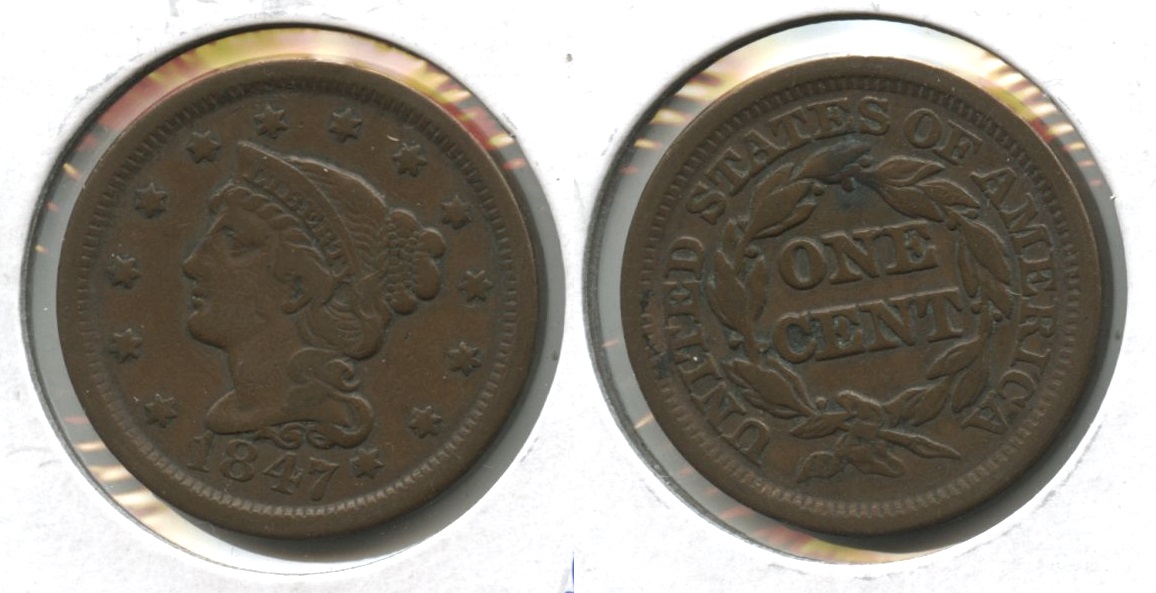 1847 Coronet Large Cent Fine-12 #w