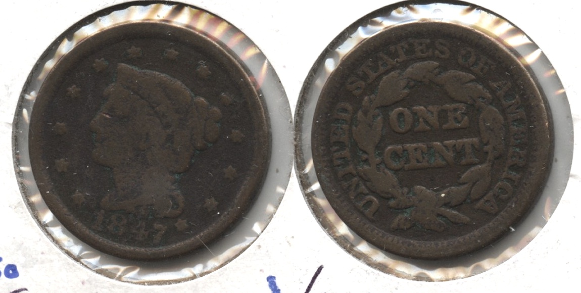 1847 Coronet Large Cent Good-4 #i