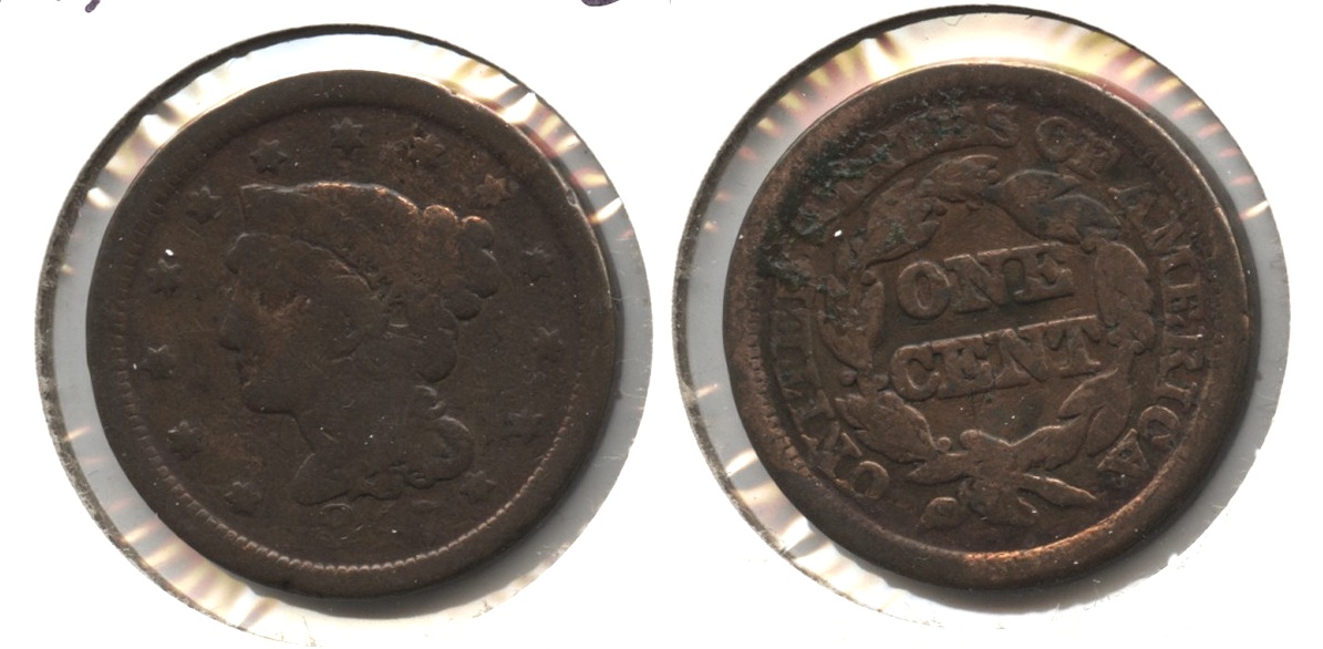 1847 Coronet Large Cent Good-4 #j Old Cleaning