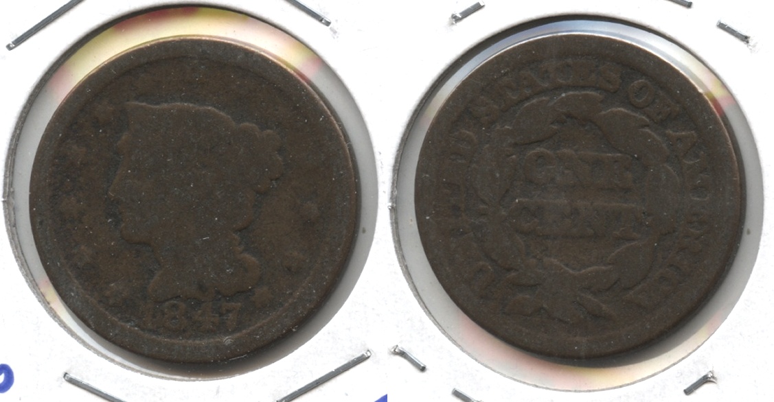 1847 Coronet Large Cent Good-4 #l