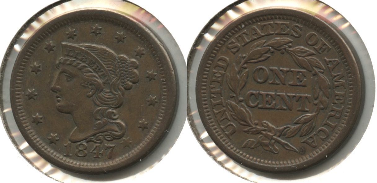 1847 Coronet Large Cent VF-20 #e