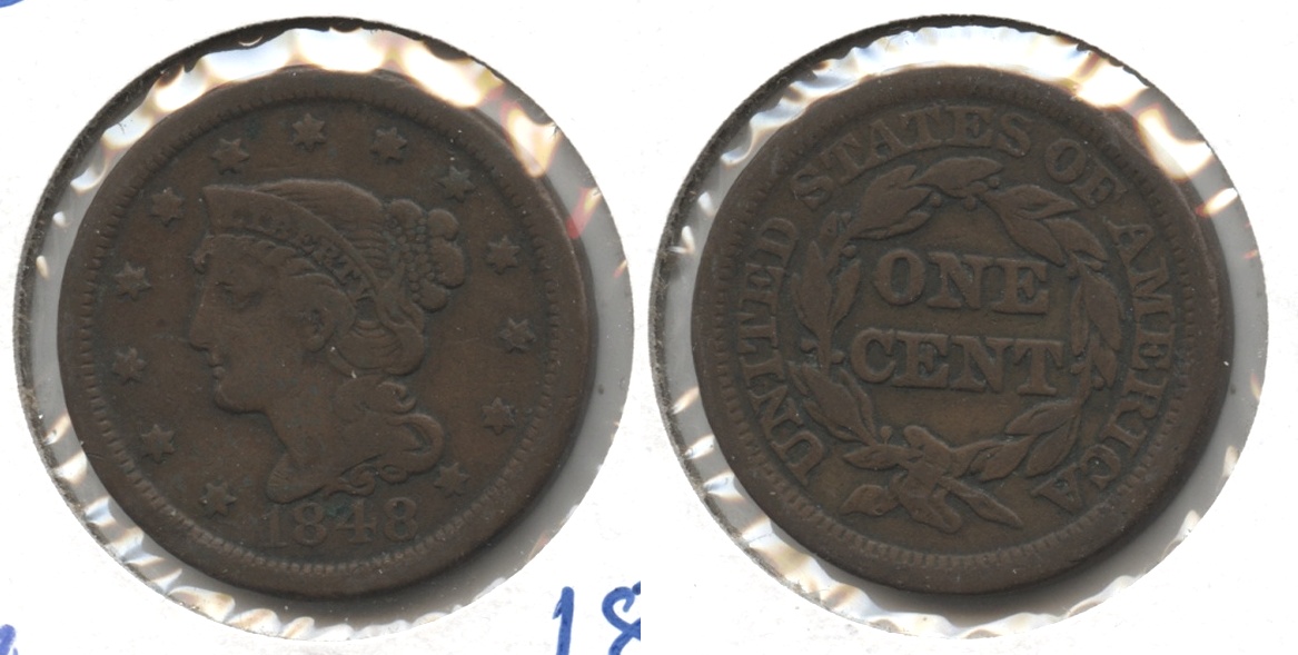 1848 Coronet Large Cent Fine-12 #s