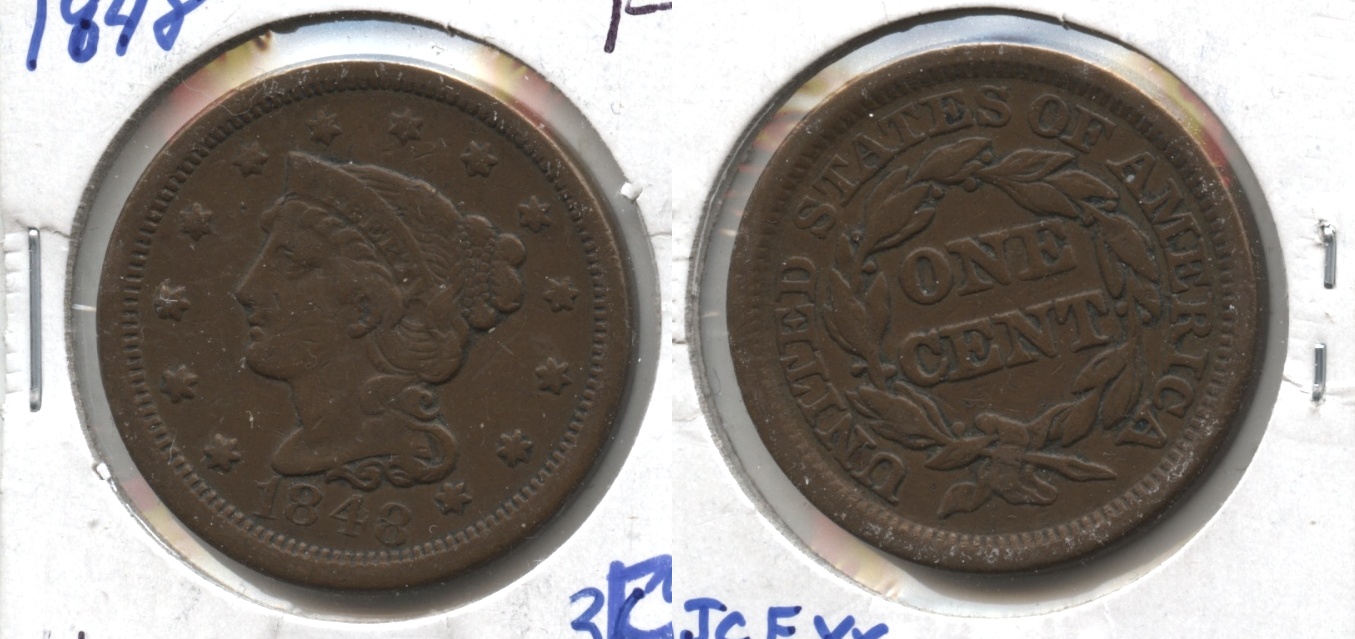 1848 Coronet Large Cent Fine-12 #u