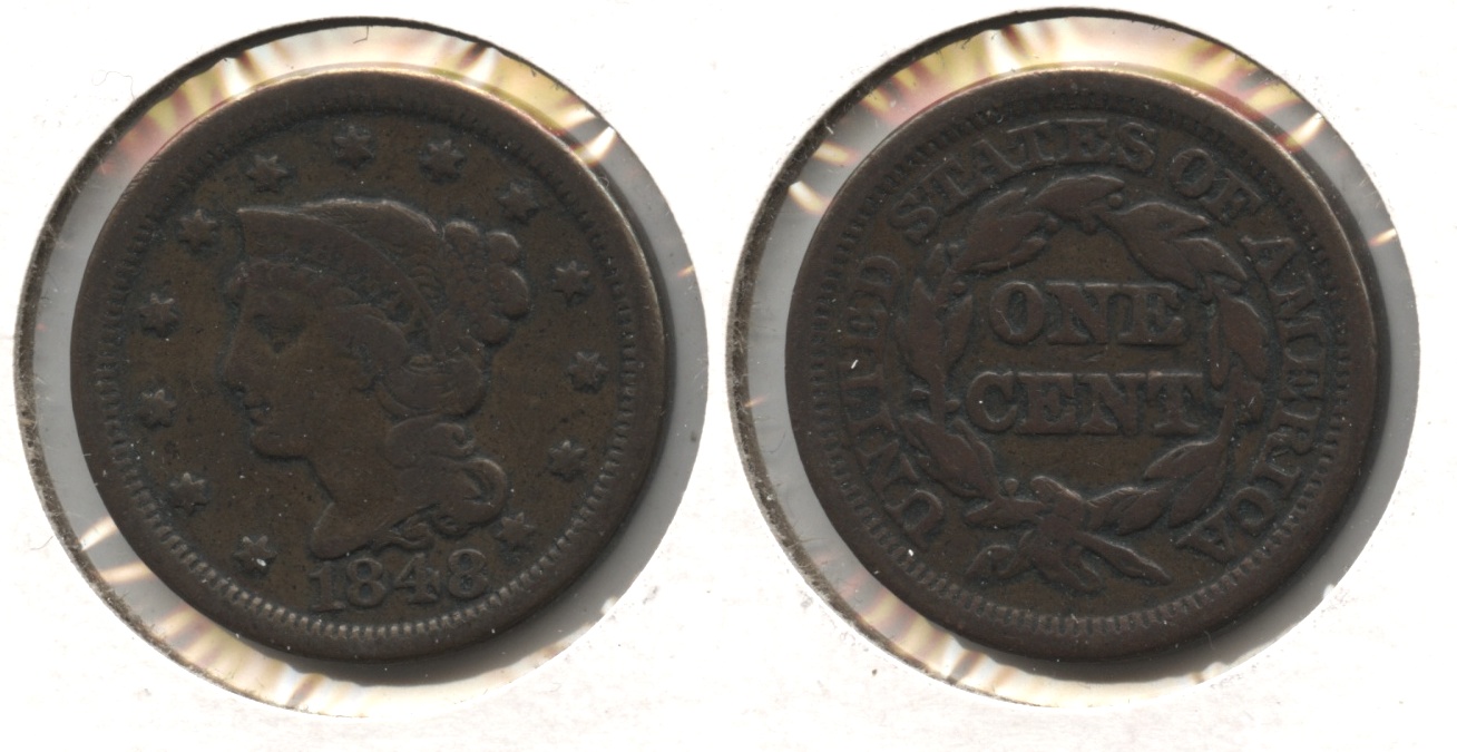 1848 Coronet Large Cent Fine-12 #x