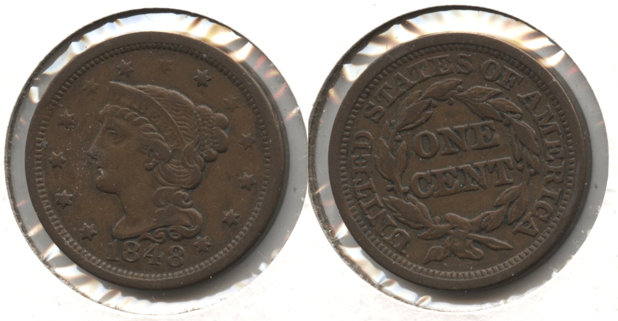 1848 Coronet Large Cent Fine-12 #y