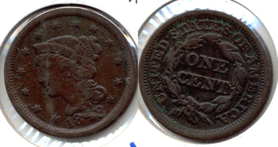 1848 Coronet Large Cent VF-20