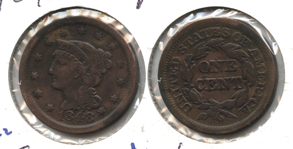 1848 Coronet Large Cent VF-20 #d