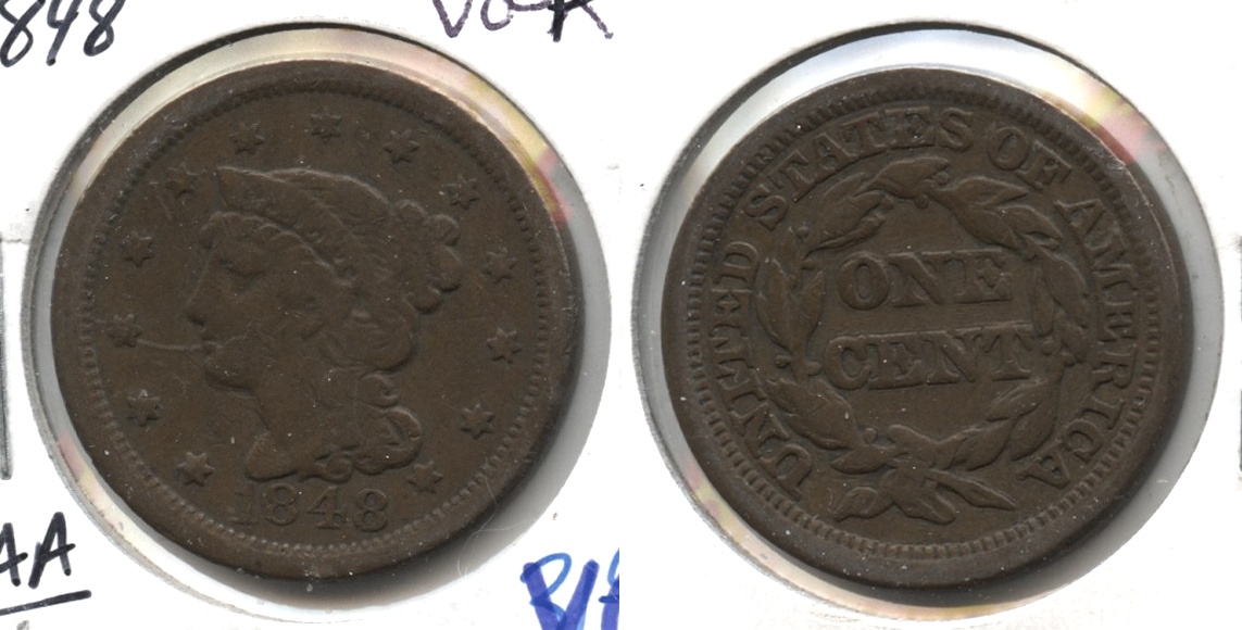 1848 Coronet Large Cent VG-8 #i