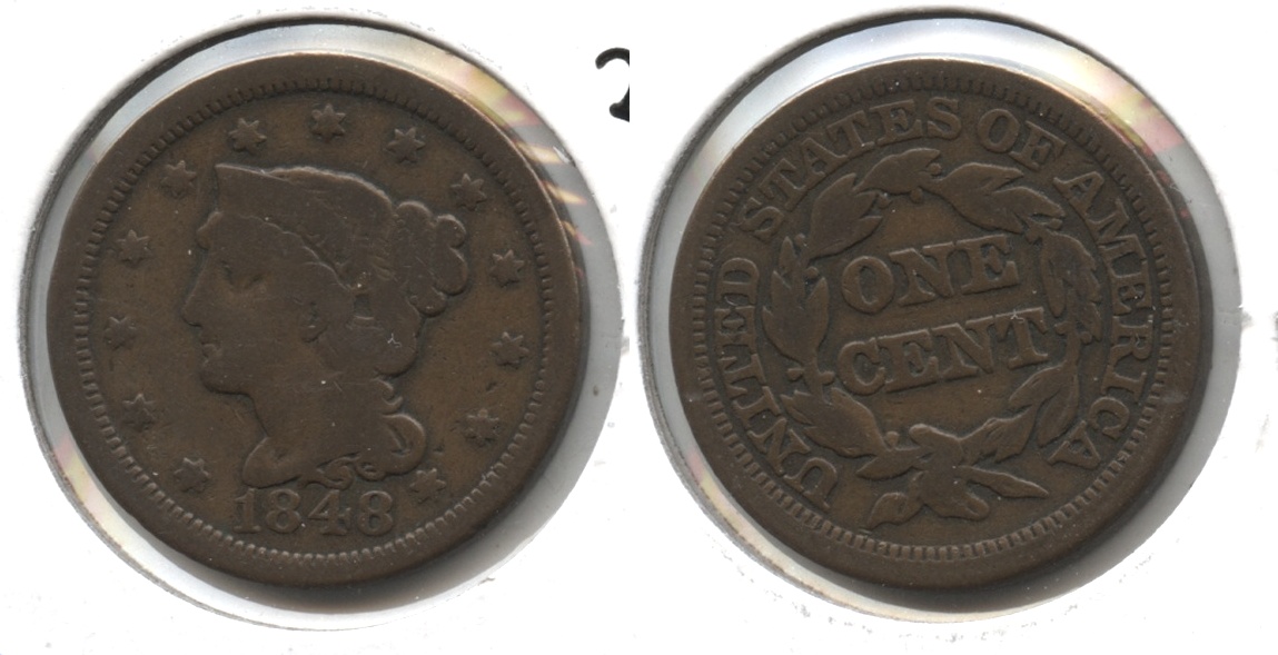 1848 Coronet Large Cent VG-8 #k