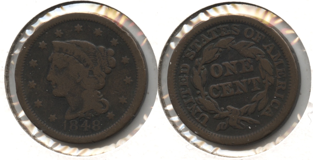 1848 Coronet Large Cent VG-8 #m