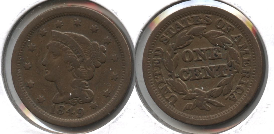 1849 Coronet Large Cent Fine-12 #f