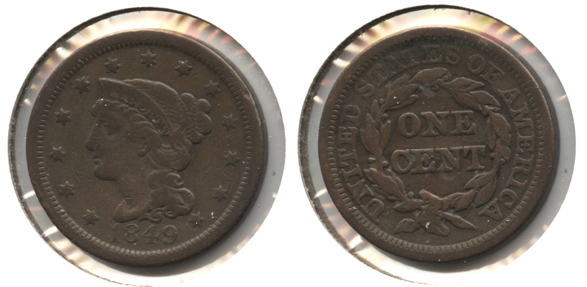 1849 Coronet Large Cent Fine-12 #k