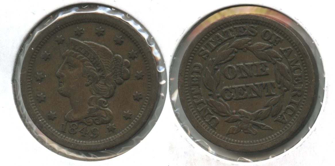 1849 Coronet Large Cent Fine-12 #m