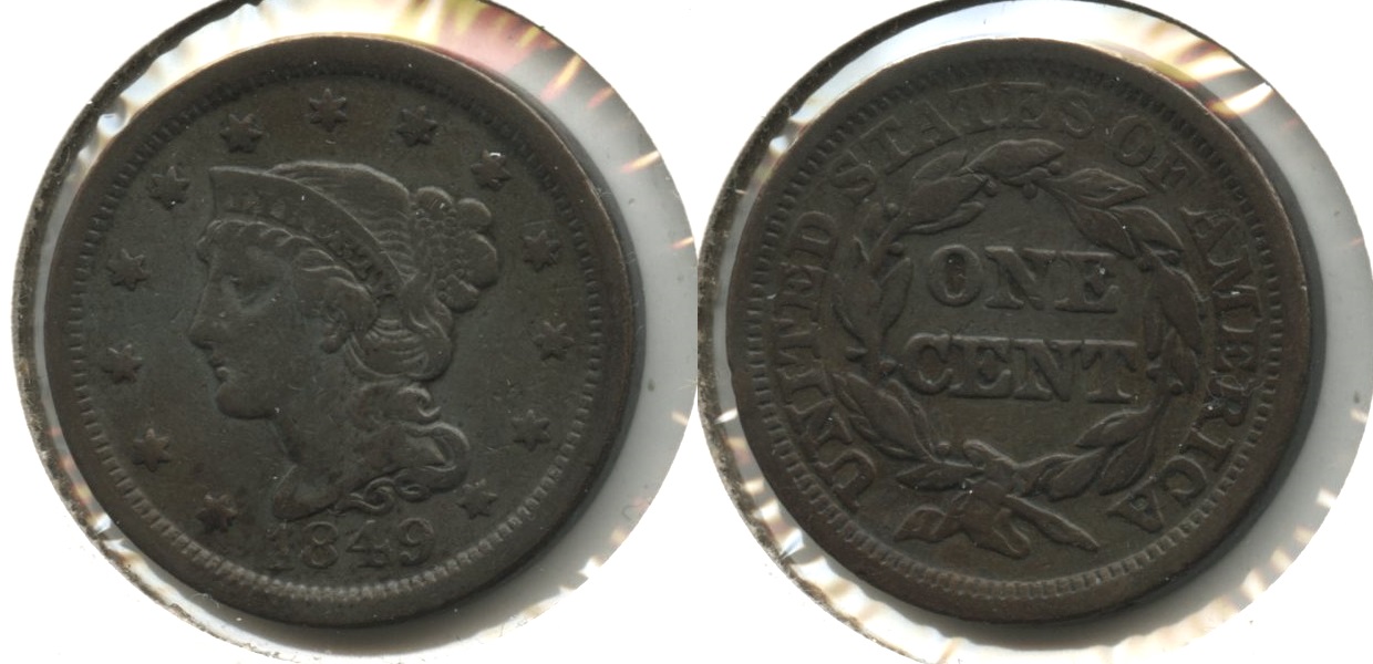 1849 Coronet Large Cent Fine-12 #t