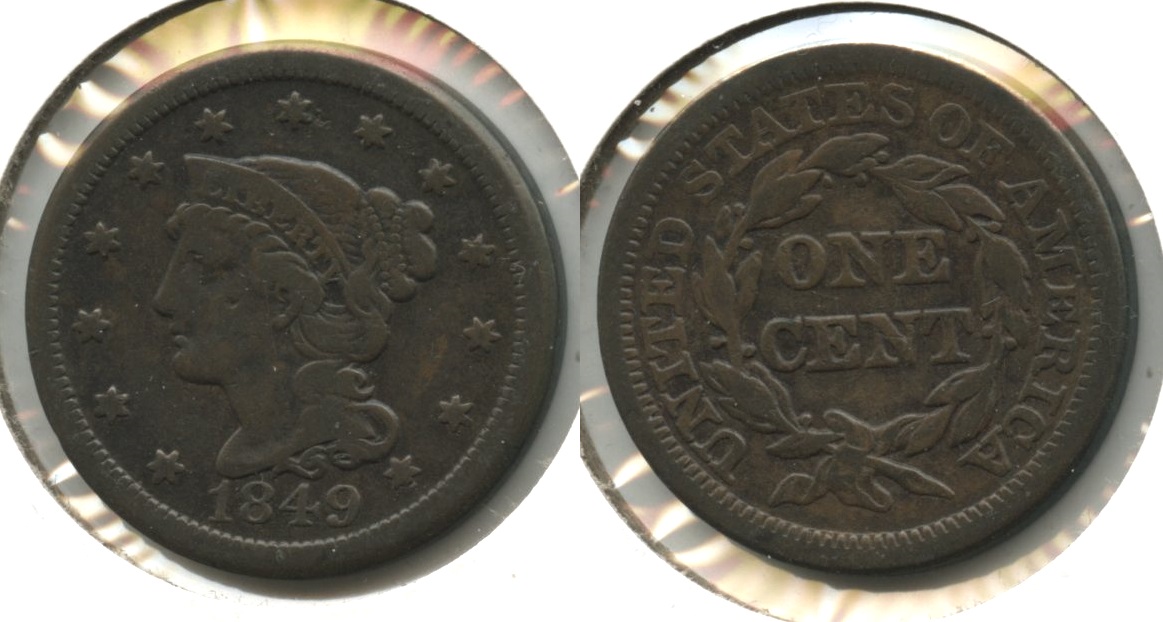 1849 Coronet Large Cent Fine-12 #u