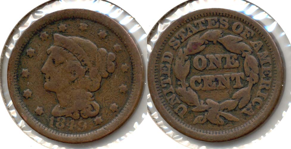 1849 Coronet Large Cent Good-4